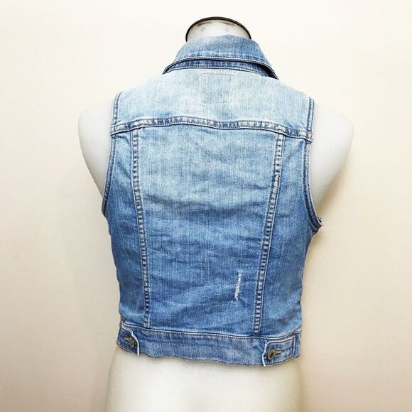 DENIM distressed blue vest - Picture 2 of 6